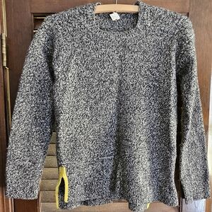Speckle fossil merino sweater with yellow detail